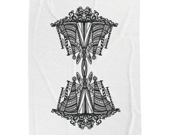 Rabbit Circus Velveteen Plush Blanket