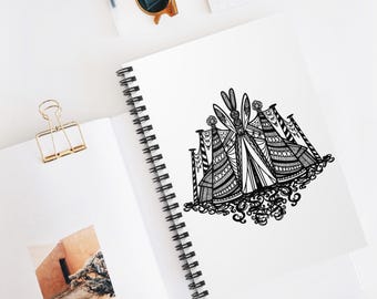 Rabbit Circus Spiral Notebook, Storybook Charm Journal, Whimsical Stationery (6" x 8")