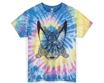 Venetian Carnival Rabbit Mask T-Shirt | Tie Dye Cotton Tee