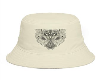 Lion Sunrise Rose Print Bucket Hat | Floral Lion