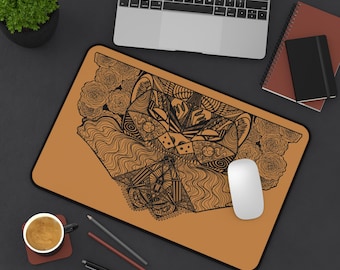 Lion Sunrise Rose Desk Mat
