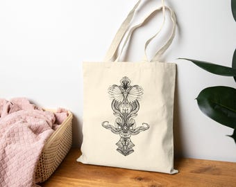 Goat Ringleader Tote, Circus Goat Illustration Canvas Bag