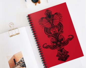 Goat Ringleader Spiral Notebook, Ruled Lined Journal | Circus Animal Illustration