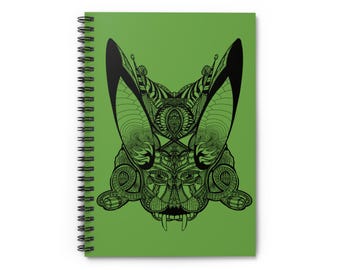 Venetian Carnival Rabbit Mask Notebook, Spiral Ruled Journal | Masquerade Bunny