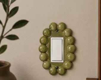 Handmade Decorative Outlet Cover | Modern Wall Accent |Avacado Ceramic Plug Cover | Unique Home Decor | Custom Color Available