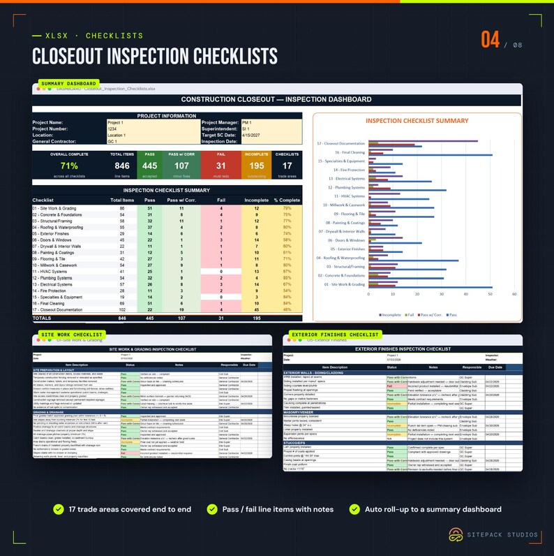 US Construction Closeout Toolkit | AIA Punch List Tracker, Substantial Completion, Handover and Closeout Templates | Excel & Word image 6