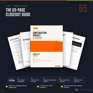 US Construction Closeout Toolkit | AIA Punch List Tracker, Substantial Completion, Handover and Closeout Templates | Excel & Word image 9