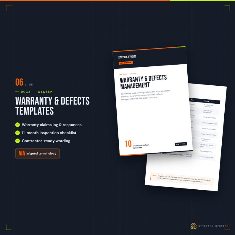 US Construction Closeout Toolkit | AIA Punch List Tracker, Substantial Completion, Handover and Closeout Templates | Excel & Word image 8