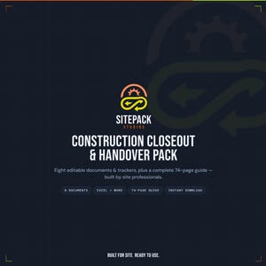 UK Construction Closeout Pack | JCT Snagging, Inspection chekclists, Handover, Defects Management,  Project Guide