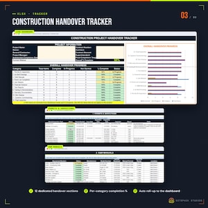 US Construction Closeout Toolkit | AIA Punch List Tracker, Substantial Completion, Handover and Closeout Templates | Excel & Word image 5