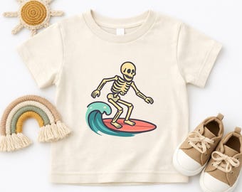 Summerween Toddler Shirt Halloween Beach Skeleton Infant Shirt Chillin And Thrillin Baby Outfit Summerween Kids T-Shirt Spooky Summer Tee