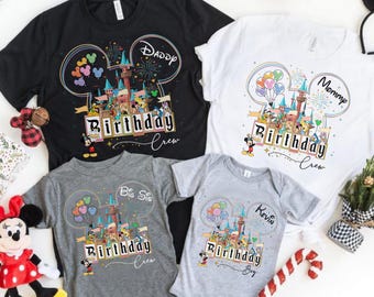 Personalized Mickey Birthday Crew Custom Disney Birthday Boy/Girl  Shirt Kid Toddler Name Mickey & Firends Shirt Disneyland Family Trip Tee