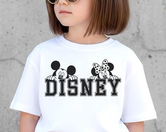 Camiseta Disney Kids Mickey Minnie Camiseta a juego Disney Mickey y Minnie Camiseta Primer viaje a Disney Magic Kingdom Camiseta para niños Camisetas Disneyworld