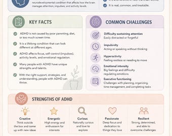 ADHD Fact Sheet Printable | Understanding ADHD Explained | Parent & Teacher Resource | Neurodiversity Poster PDF