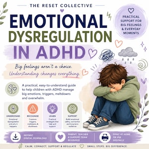 Emotional Dysregulation in ADHD Printable | Big Emotions ADHD Guide | Emotional Regulation Support PDF