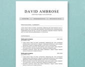 Certified Public Accountant Resume Template | Finance Director CV | ATS Friendly CPA Resume | Editable Word & Pages | Instant Download