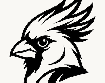 Cardinal Bird Head SVG PNG, Bold Cardinal Portrait, Redbird Cut File, Cricut Sticker Laser Sublimation, Instant Download