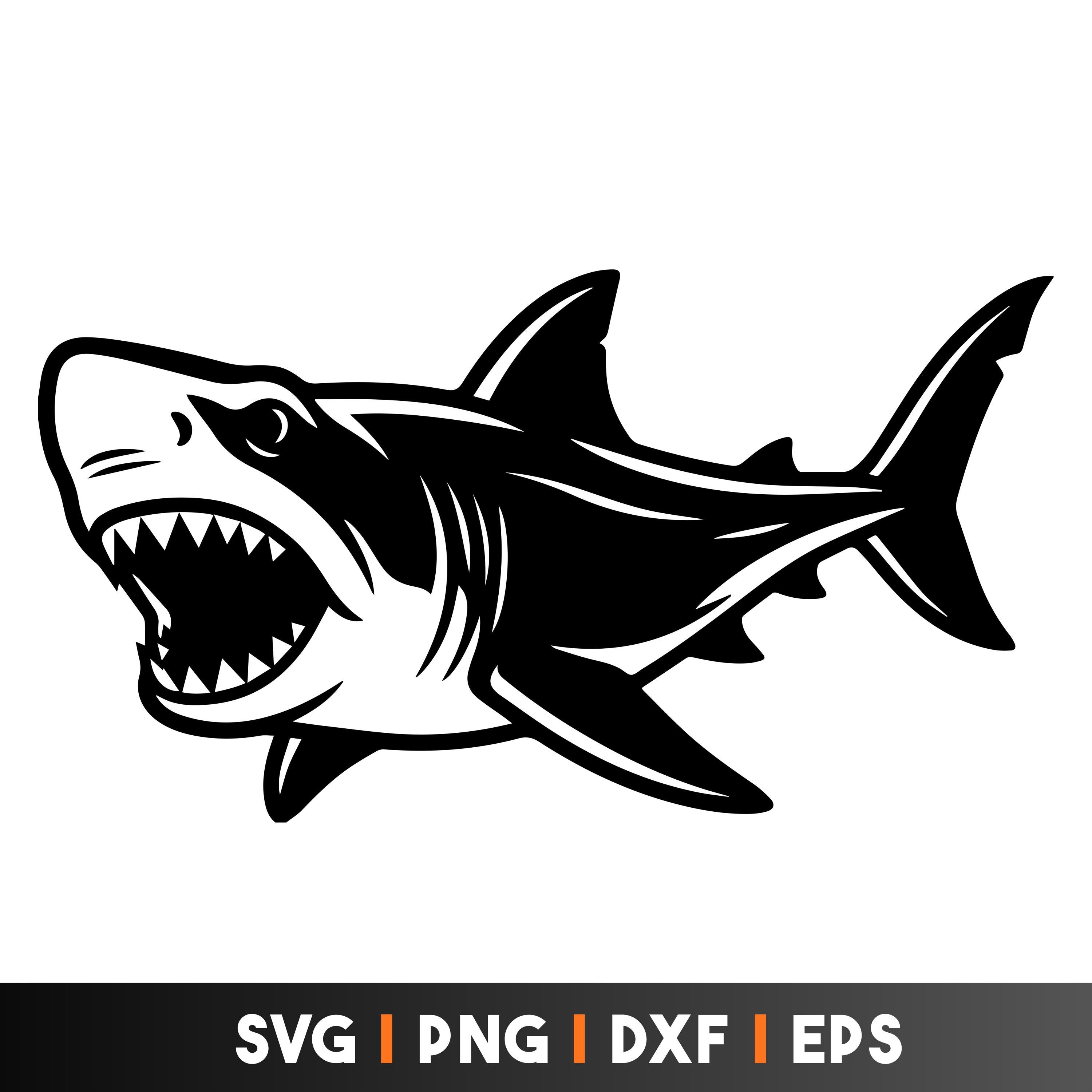Aggressive Shark SVG, Shark Head Cut File, Predator Ocean Design Png ...