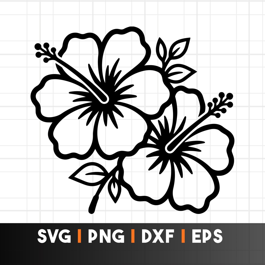 Double Hibiscus Flower SVG Png,tropical Flower SVG Cut File for Cricut ...