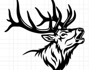 Bugling Elk SVG, Elk Head Hunting Design, Wildlife Vector for Cricut, Laser Engraving File, Instant Download Png Dxf Eps