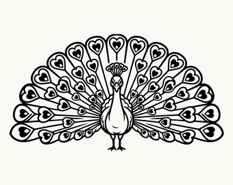 Peacock SVG PNG, Peacock Clipart | Bird SVG Cricut Cut File | Peacock Vector Digital Download