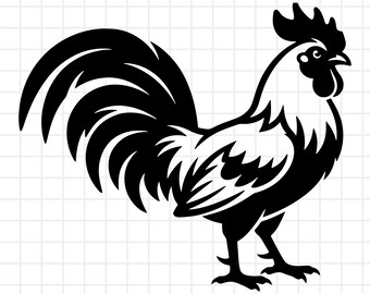 Rooster Svg Png, Chicken Svg Farmhouse Cut File | Cricut Silhouette | Farm Animal Svg | Instant Download