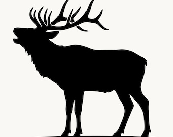 Elk SVG | Full Body Bugling Elk Silhouette | Hunting SVG Cricut Cut File | Digital Download
