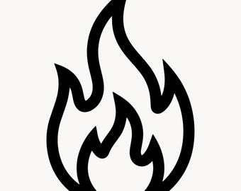 Campfire SVG PNG, Minimalist Flame Cricut File | Fire Clipart, Fire Icon | Simple Outdoor Cut File, Instant Digital Download