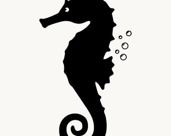 Seahorse SVG, Swimming Sea Horse PNG | Ocean Sealife Coastal Decor Cut File | Cricut Laser Glowforge | Commercial Use Instant Download