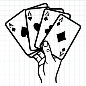 Speelkaart-SVG | Pokerkaarten gesneden bestand, kaart past bij SVG PNG | Cricut en lasergesneden | Direct downloaden