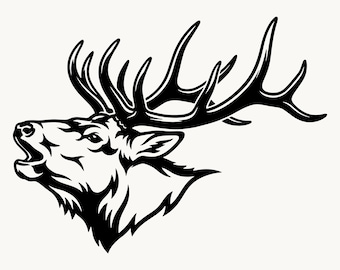 Elk SVG | Bugling Bull Elk Head Cut File | Hunting SVG for Cricut | Digital Download