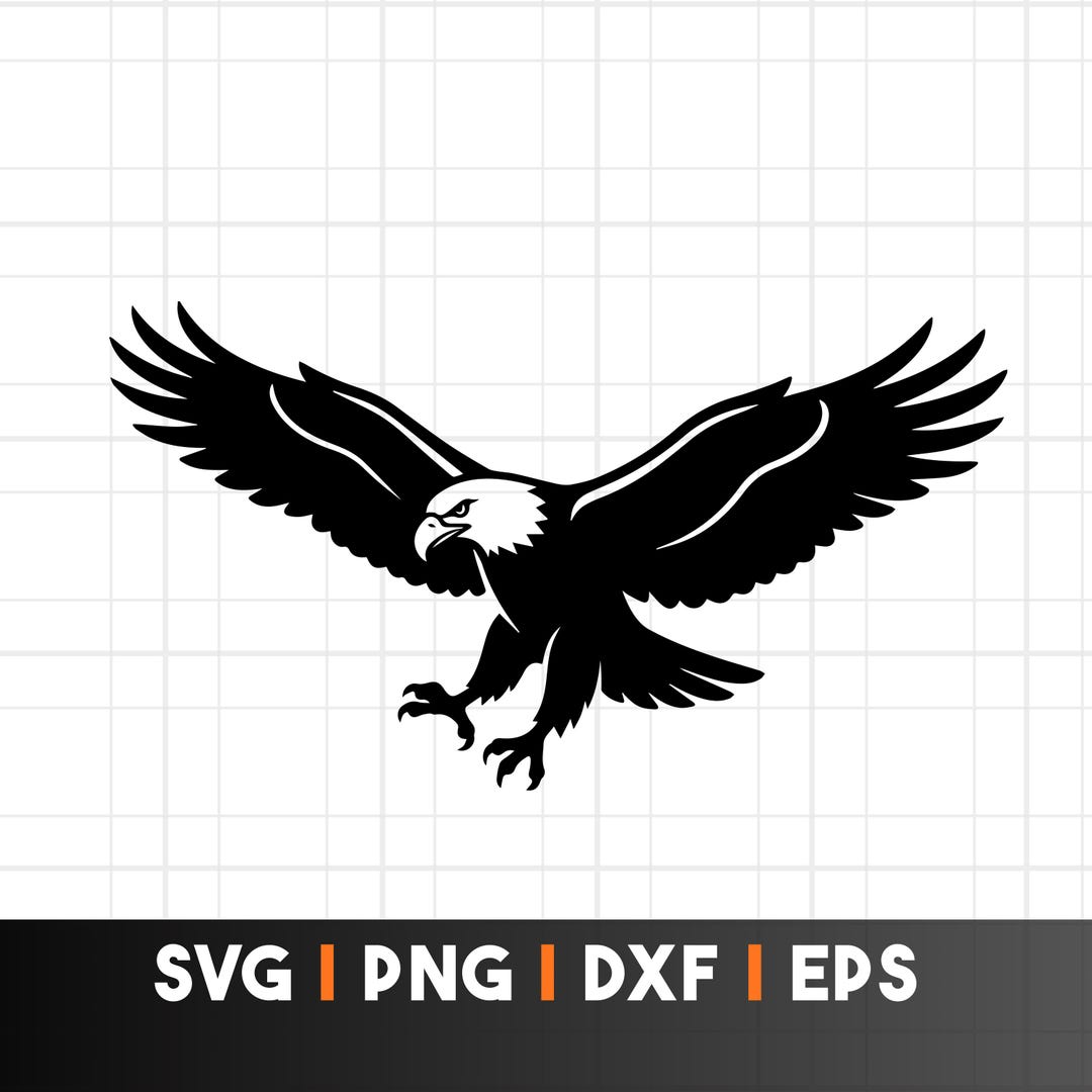 Bald Eagle SVG, Eagle Silhouette Cut File, Flying Bird SVG for Cricut ...