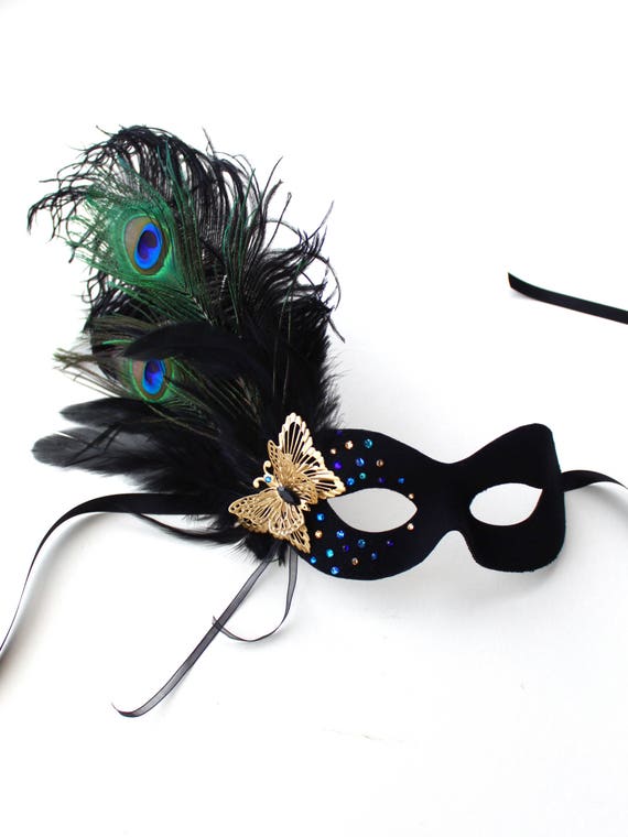 Black Masquerade Mask with Side Decoration Black Masquerade Mask with Side Decoration