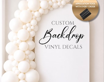 Custom Backdrop Vinyl Decal – Event Backdrop Sign, Baby Shower Decor, Birthday Party Backdrop, Wedding Welcome Sign, Personalized Name Decal