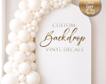 Custom Backdrop Vinyl Decal – Event Backdrop Sign, Baby Shower Decor, Birthday Party Backdrop, Wedding Welcome Sign, Personalized Name Decal