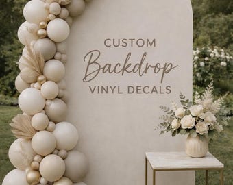 Custom Backdrop Vinyl Decal – Event Backdrop Sign, Baby Shower Decor, Birthday Party Backdrop, Wedding Welcome Sign, Personalized Name Decal