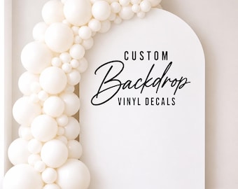 Custom Backdrop Vinyl Decal – Event Backdrop Sign, Baby Shower Decor, Birthday Party Backdrop, Wedding Welcome Sign, Personalized Name Decal