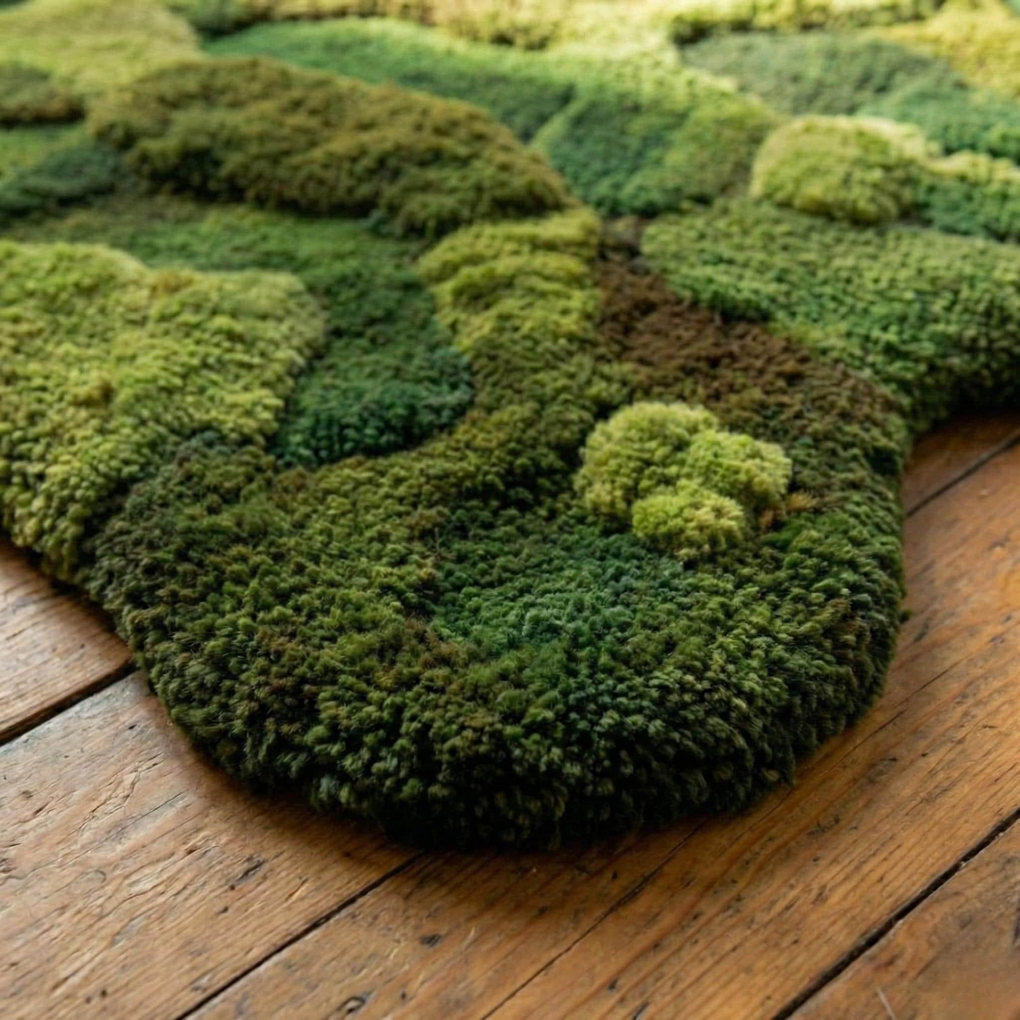 Hand Tufted Moss Rug | Forest Floor Textured Home Decor, Nature ...