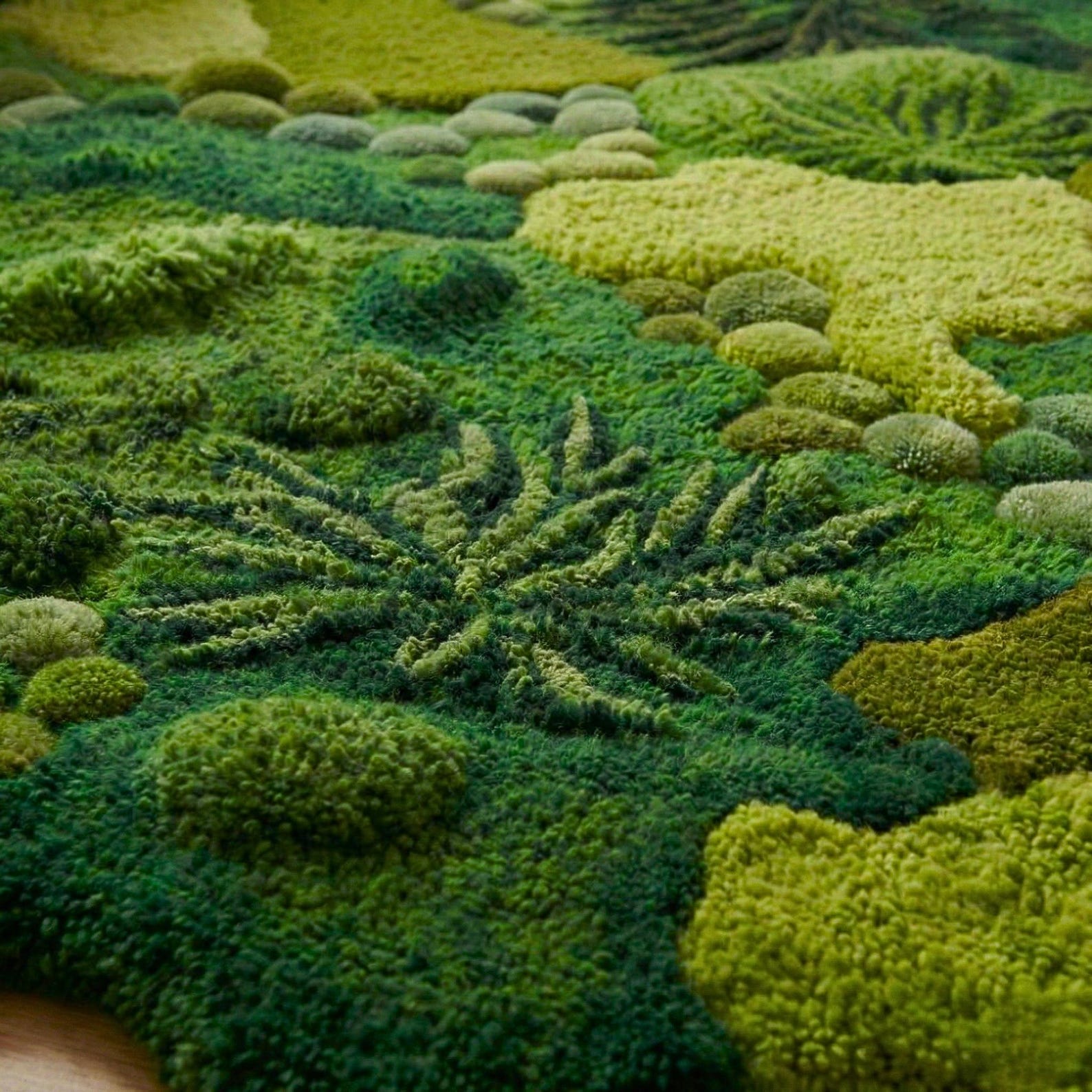3D Moss Rug, Hand Tufted Forest Floor Botanical Area Rug, Nature ...
