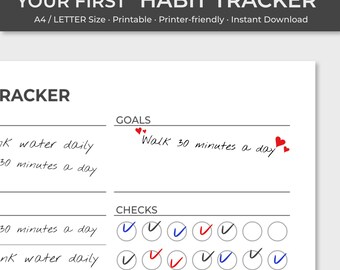 ADHD, je eerste gewoonte-trackerplanner | Afdrukbare zelfzorg- en levensplanner | Printervriendelijk | Digitale download