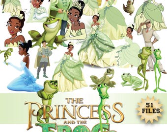 Princess and the Frog PNG Clipart, Princess and the Frog SVG, Tiana Clipart, Princess png, Tiana PNG Bundle, Tiana svg, pack Paper digital