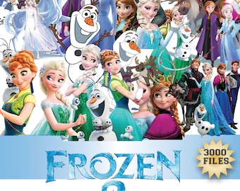 Frozen PNG Cliparts Bundle, Frozen PNG Cartoon Cliparts for Sublimation, Frozen Png, Frozen SVG, Frozen Clipart, Frozen 2 Clipart, Frozen 2