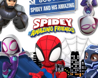 Spidey Clipart Bundle, Spidey SVG, Spidey and his Amazing Friends png and Digital Papers, Superhero SVG, Spidey alphabet