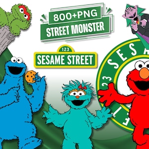 Street Monsters Characters PNG Bundle, Sesame Street Monsters PNG Bundle, Sesame Street Sign, DTF Transfer, Elmo and Friends, Big Bird Png