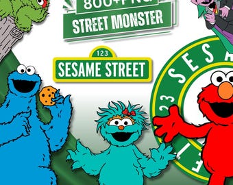 Street Monsters Characters PNG Bundle, Sesame Street Monsters PNG Bundle, Sesame Street Sign, DTF Transfer, Elmo and Friends, Big Bird Png