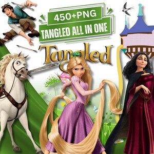 Pacchetto di clipart PNG di Rapunzel - L'intreccio della torre della Disney, Rapunzel, Flynn, Rider, Pascal, personaggi delle principesse Disney, pacchetto di download per sublimazione della serie Rapunzel - L'intreccio della torre