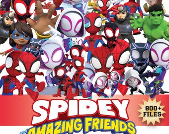 Spidey Clipart Bundle, Spidey SVG, Spidey and his Amazing Friends, Spidey PNG, Spidey and his Amazing Friends Clipart, Superhero Birthday