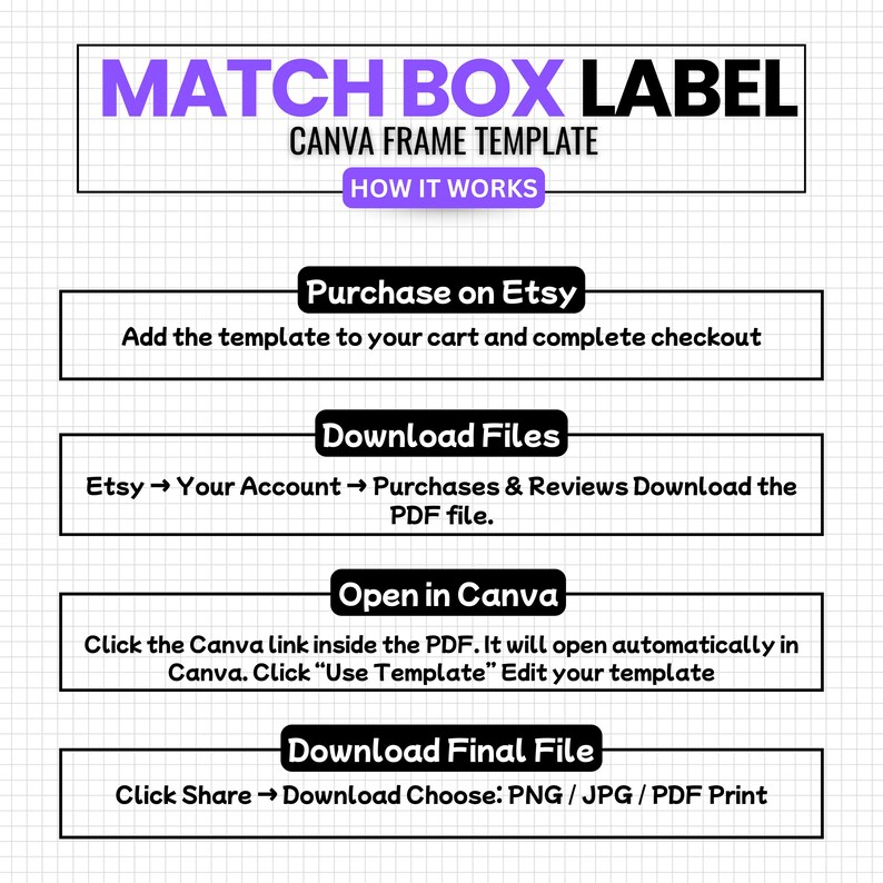 Matchbox Label Template Canva Editable, Match Box Wrapper Template ...
