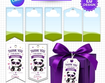 Editable Gift Tag Canva Template Bundle, Printable Hang Tag Template, Party Favor Tag, Gift Label Frame Bundle, Canva Drag & Drop Tag Design