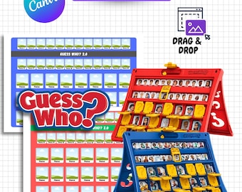 Guess Who Template 2.0, Guess Who Game Template Canva, Custom Guess Who Cards, Editable Guess Who Printable, DIY Photo Game, Party Template
